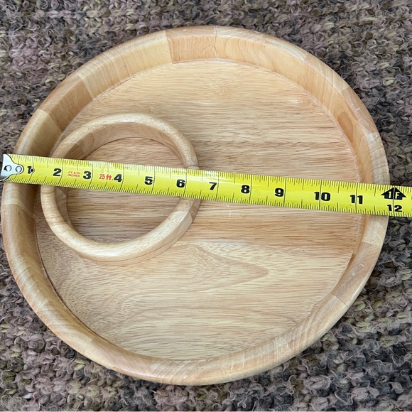 12” Chip And Dip wooden serving tray - Picture 7 of 8